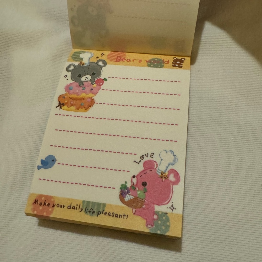 NWT kamio Japan bear’s world mini memo pad